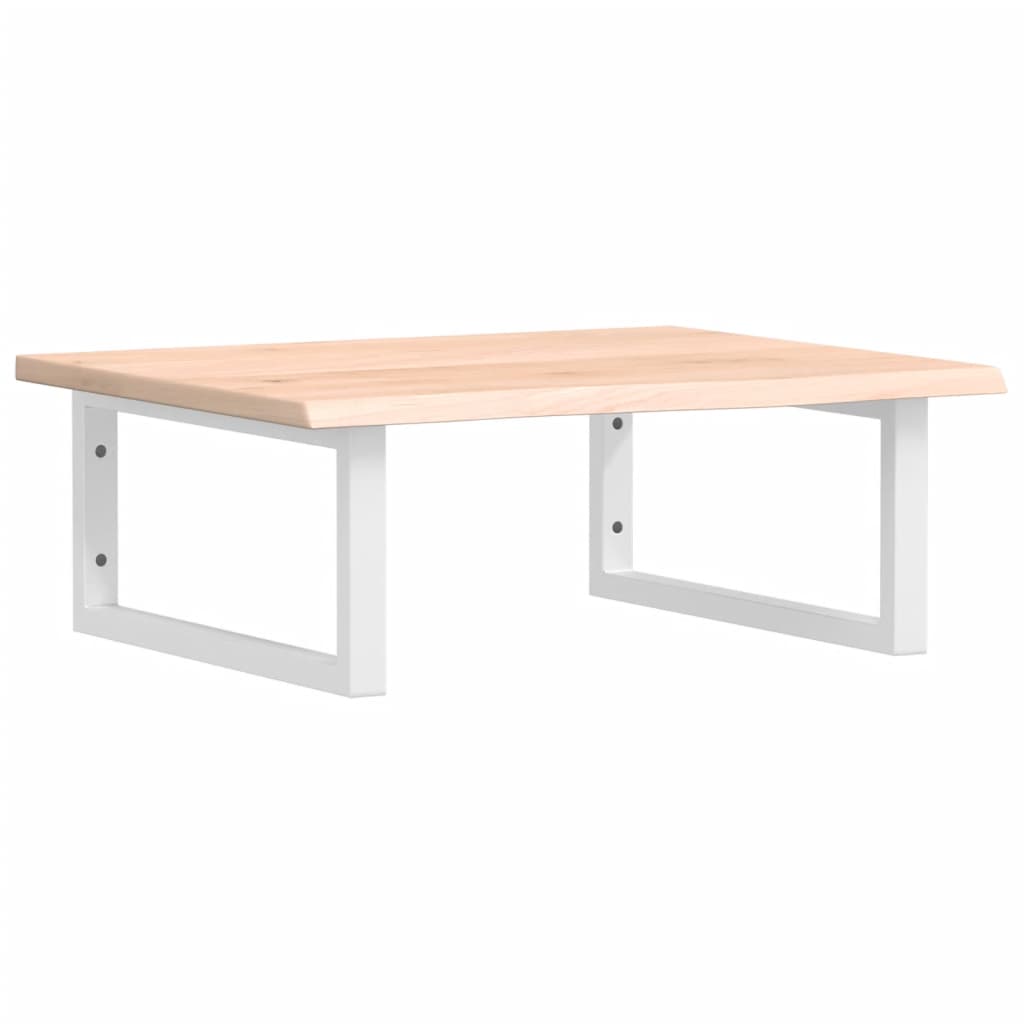 Basin Shelf Wall Mounted Steel and Solid Wood Oak