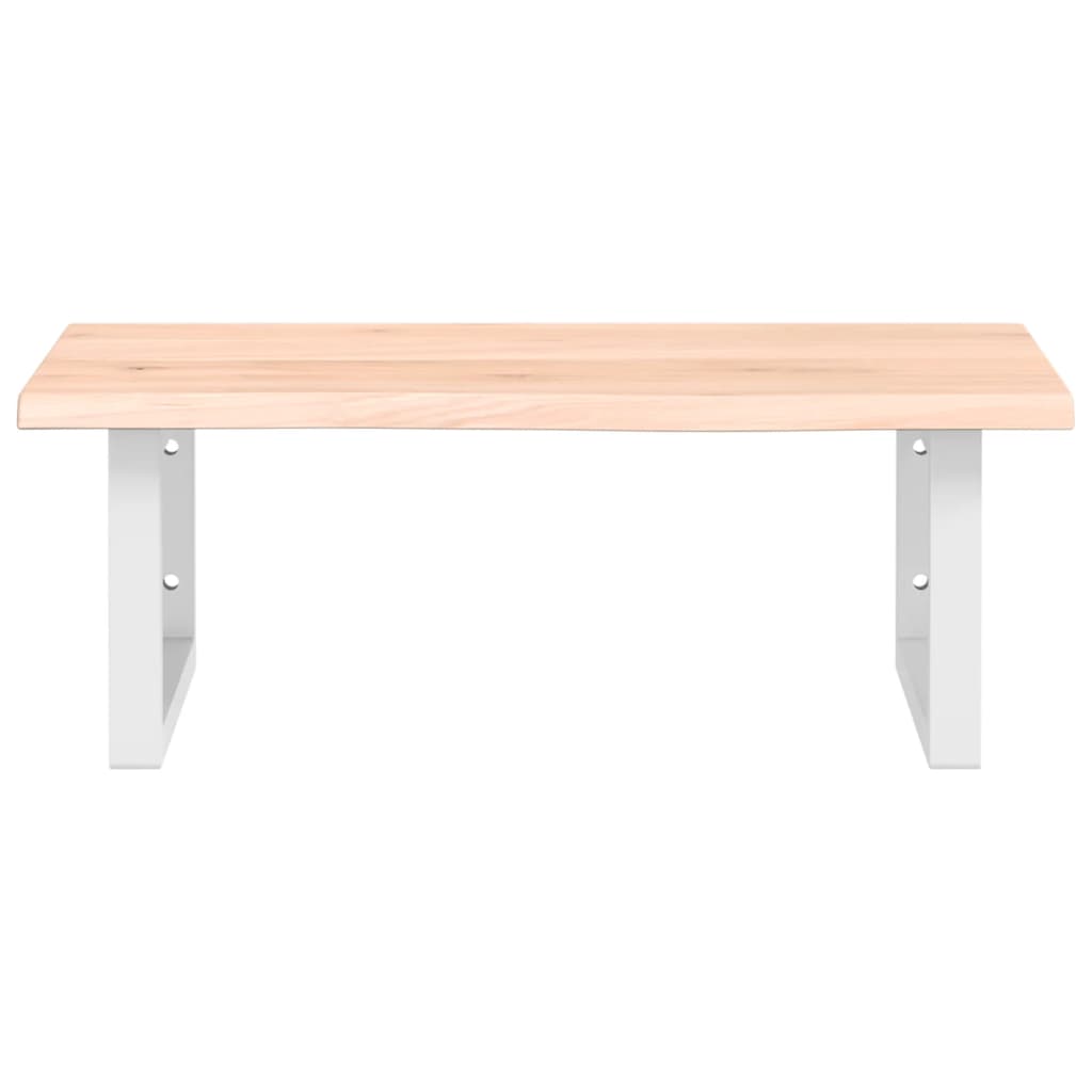 Basin Shelf Wall Mounted Steel and Solid Wood Oak