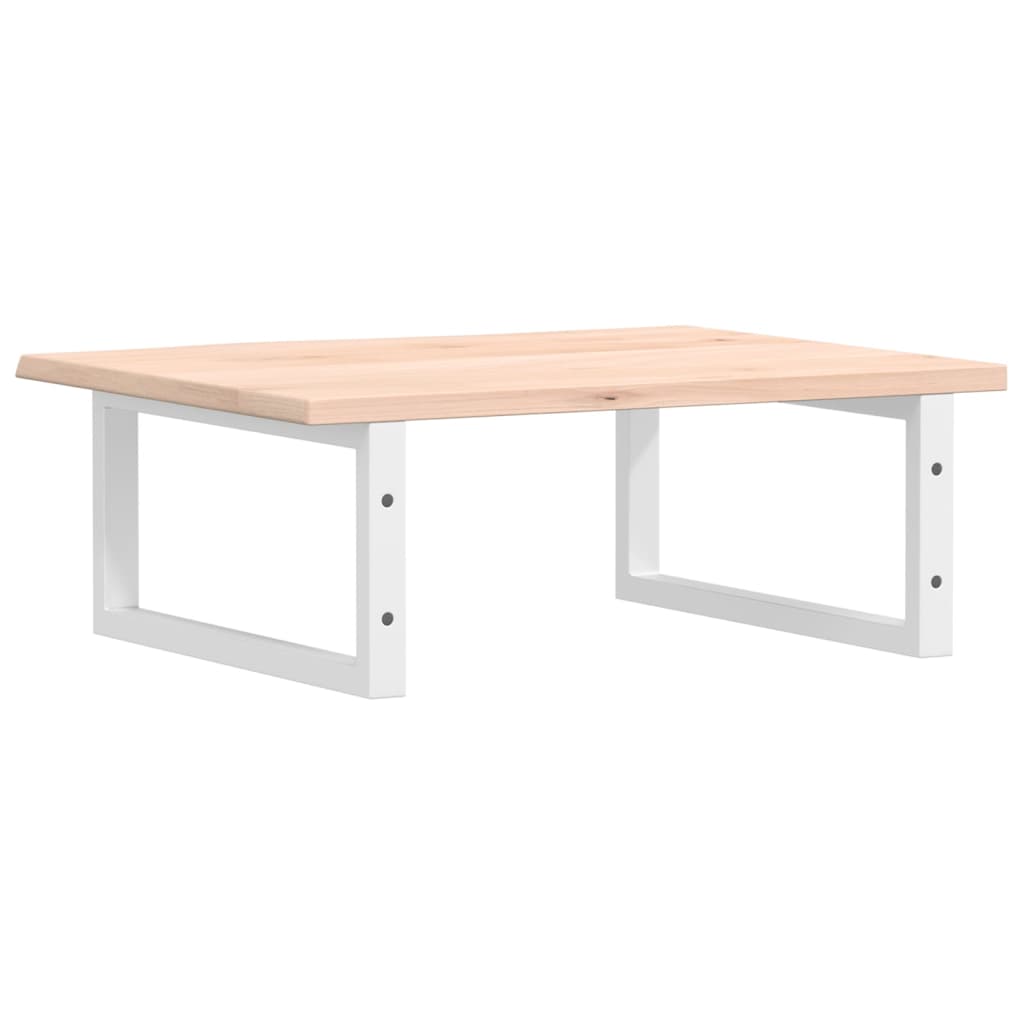 Basin Shelf Wall Mounted Steel and Solid Wood Oak