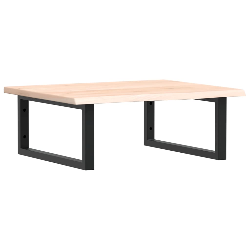 Basin Shelf Wall Mounted Steel and Solid Wood Oak
