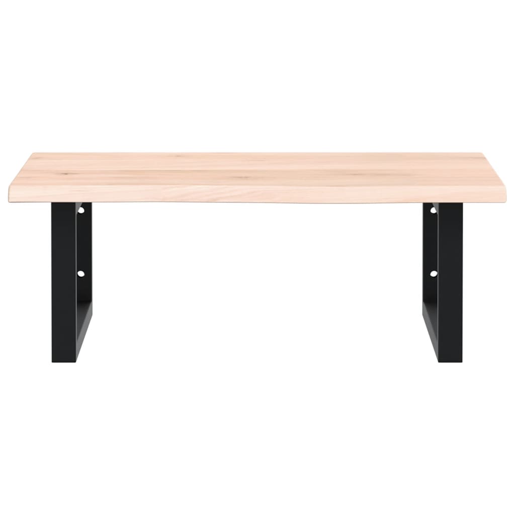 Basin Shelf Wall Mounted Steel and Solid Wood Oak