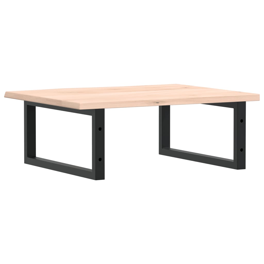 Basin Shelf Wall Mounted Steel and Solid Wood Oak