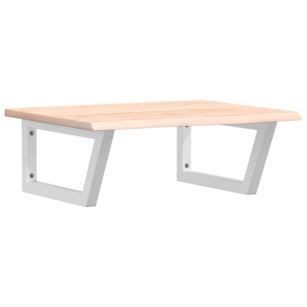 Basin Shelf Wall Mounted Steel and Solid Wood Oak