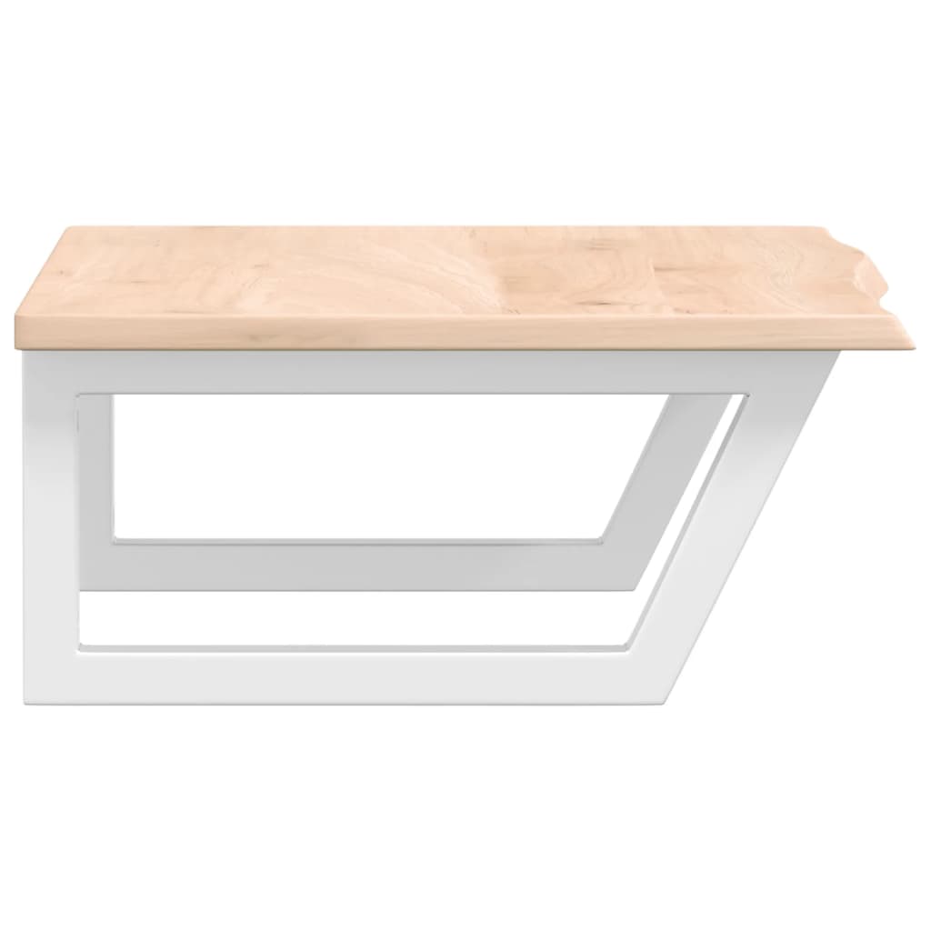 Basin Shelf Wall Mounted Steel and Solid Wood Oak