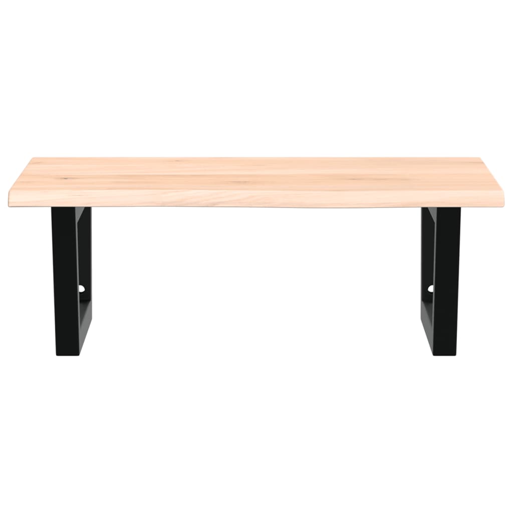Basin Shelf Wall Mounted Steel and Solid Wood Oak