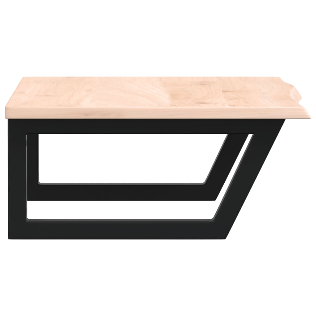 Basin Shelf Wall Mounted Steel and Solid Wood Oak