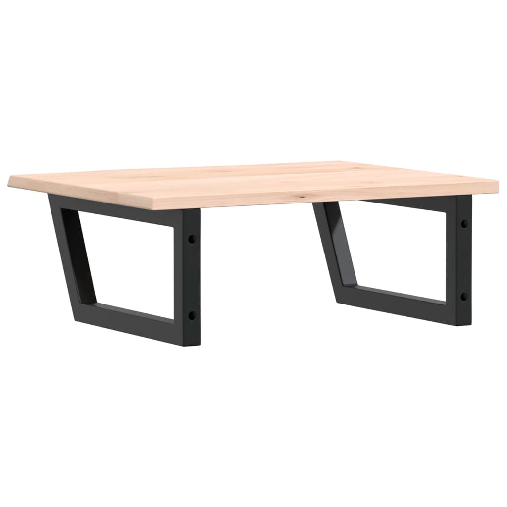 Basin Shelf Wall Mounted Steel and Solid Wood Oak