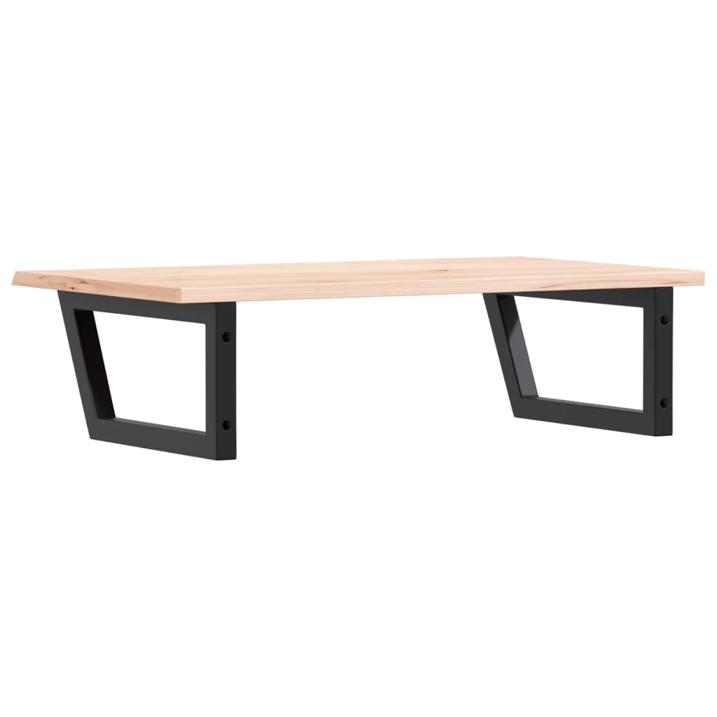 Basin Shelf Wall Mounted Steel and Solid Wood Oak
