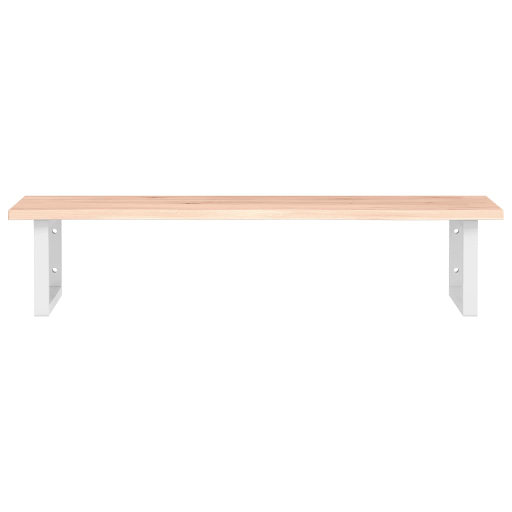 Basin Shelf Wall Mounted Steel and Solid Wood Oak