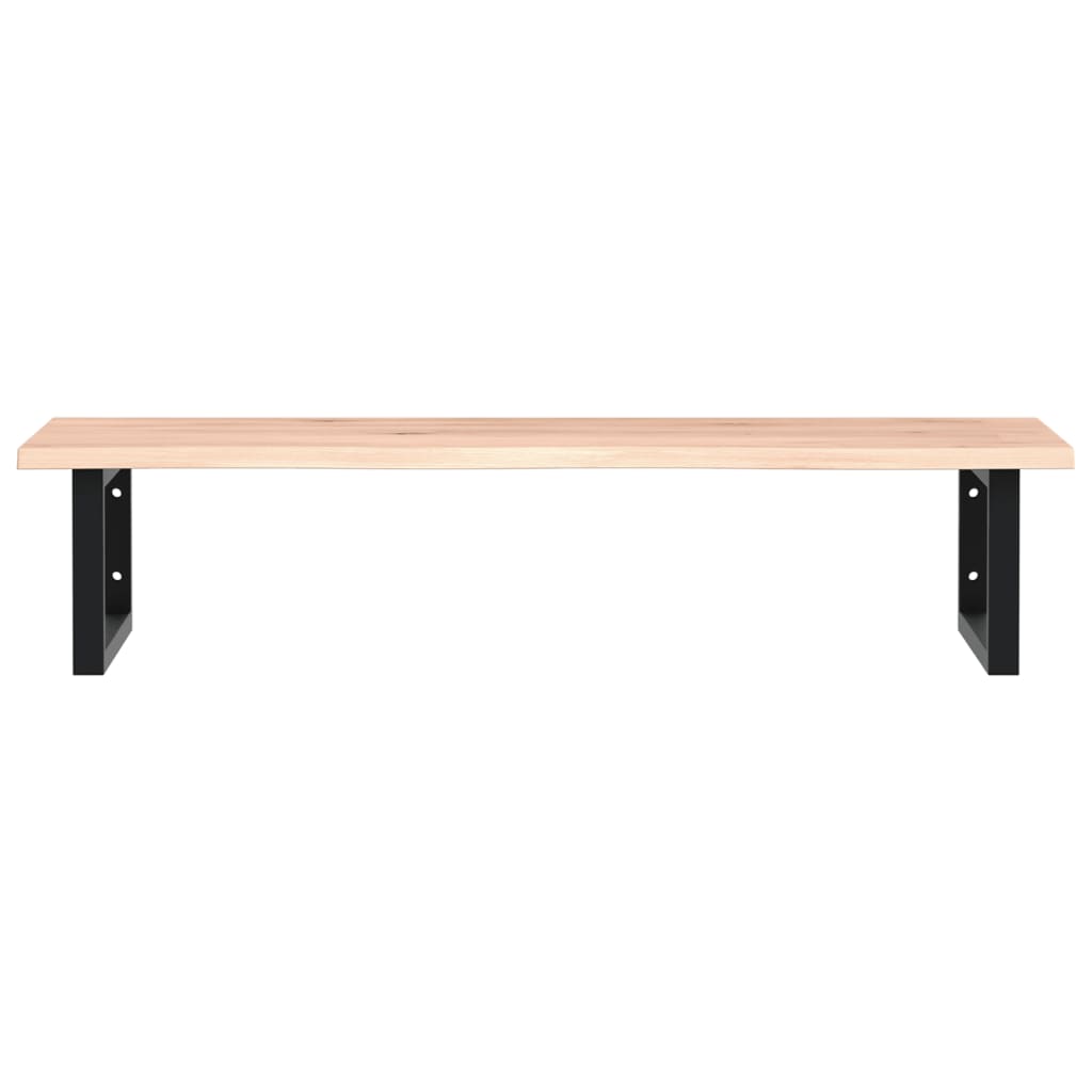 Basin Shelf Wall Mounted Steel and Solid Wood Oak
