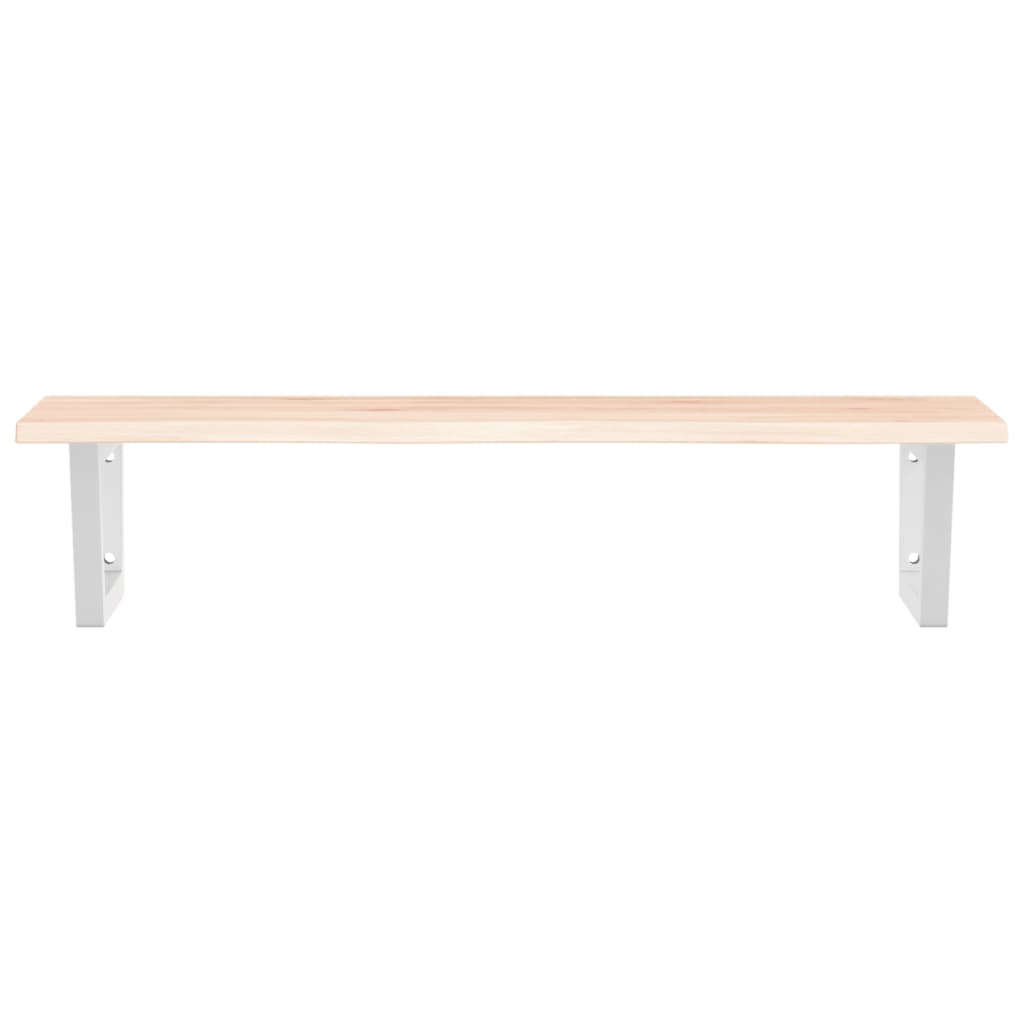 Basin Shelf Wall Mounted Steel and Solid Wood Oak