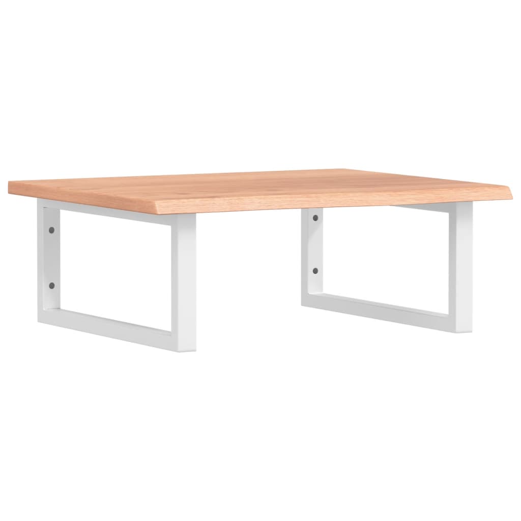 Basin Shelf Wall Mounted Steel and Solid Wood Oak