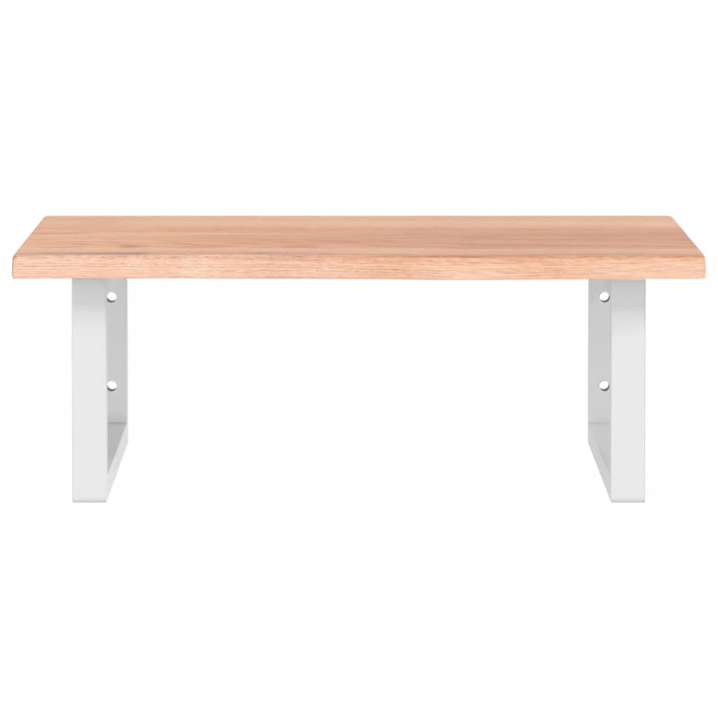 Basin Shelf Wall Mounted Steel and Solid Wood Oak