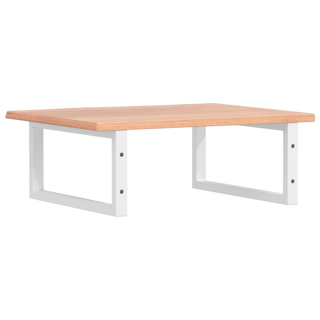 Basin Shelf Wall Mounted Steel and Solid Wood Oak