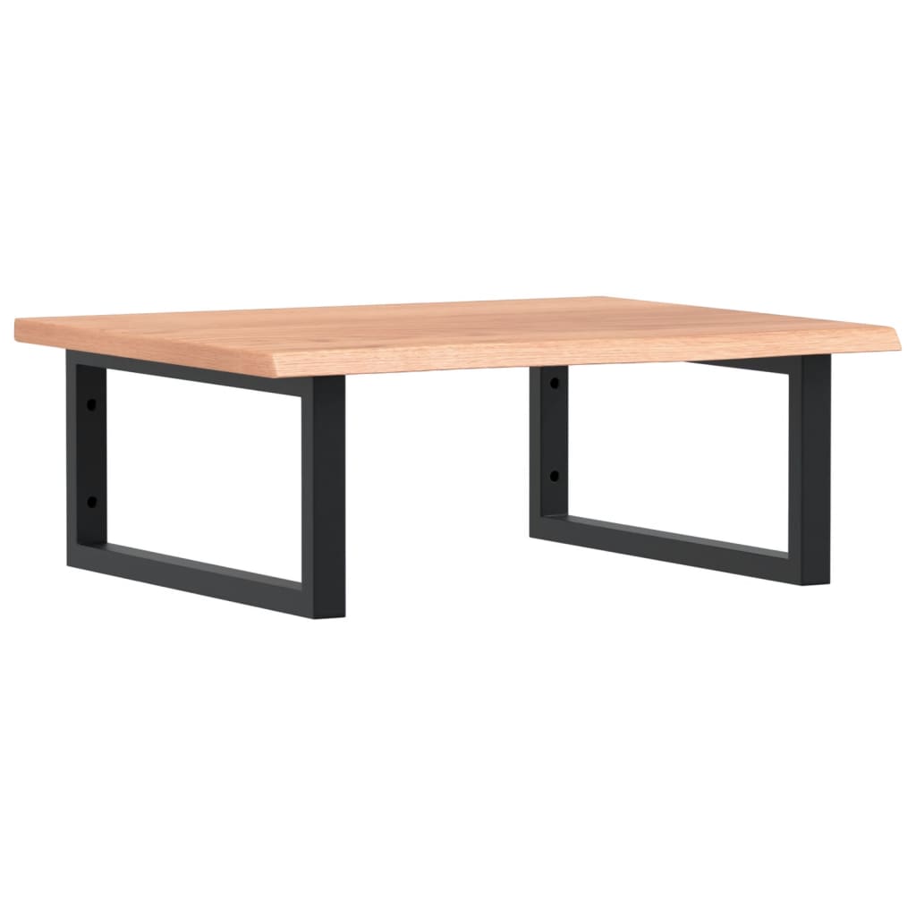 Basin Shelf Wall Mounted Steel and Solid Wood Oak