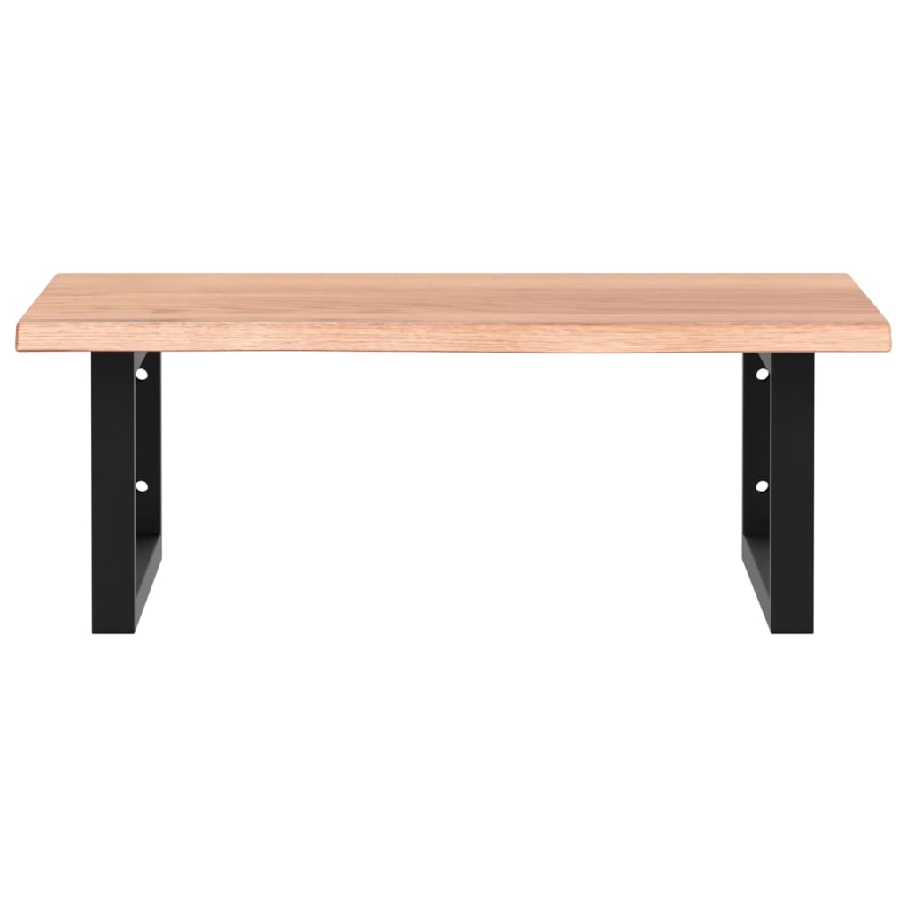 Basin Shelf Wall Mounted Steel and Solid Wood Oak