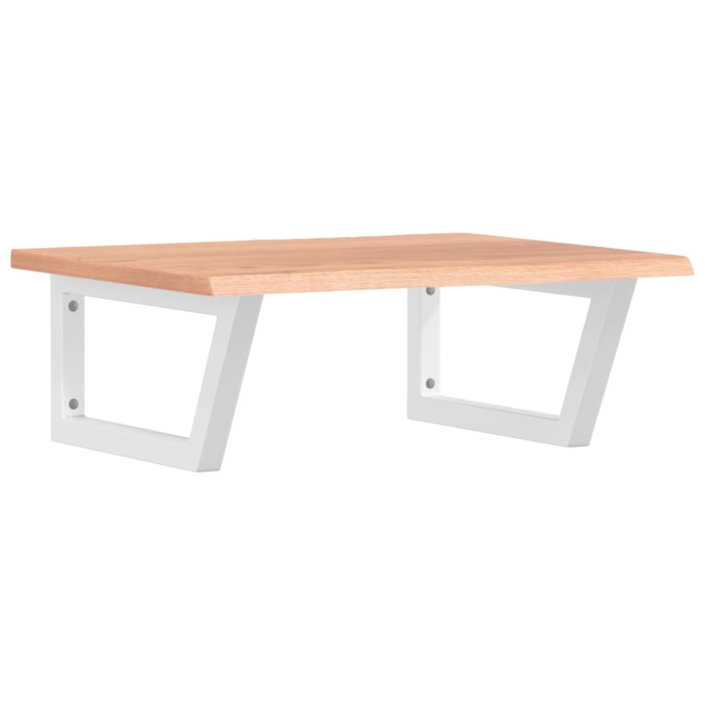 Basin Shelf Wall Mounted Steel and Solid Wood Oak