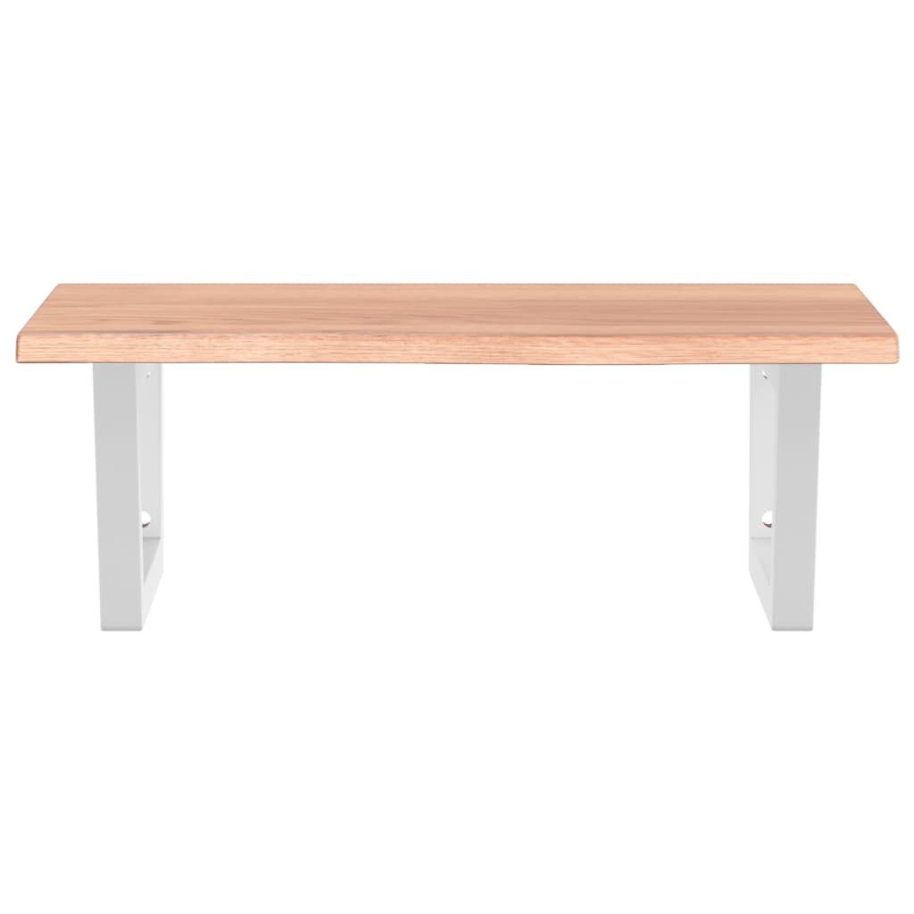 Basin Shelf Wall Mounted Steel and Solid Wood Oak