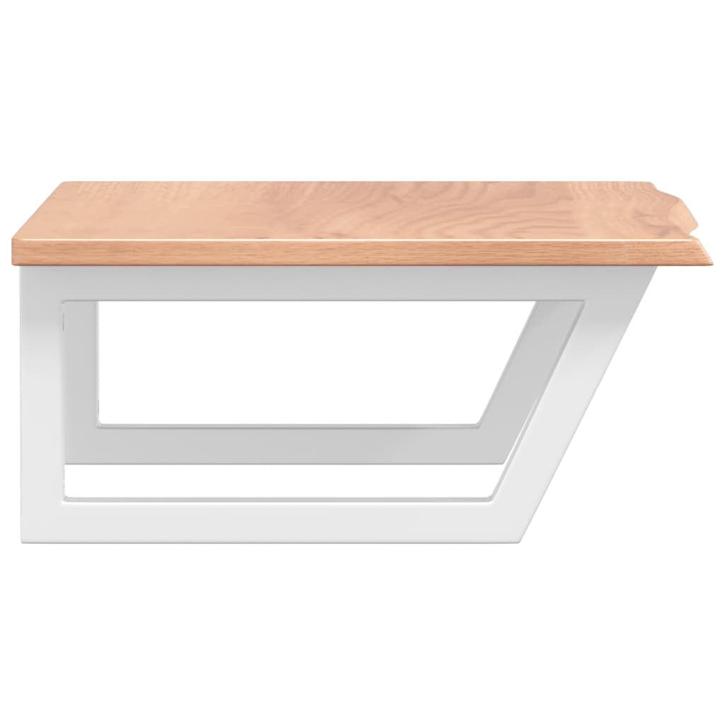 Basin Shelf Wall Mounted Steel and Solid Wood Oak
