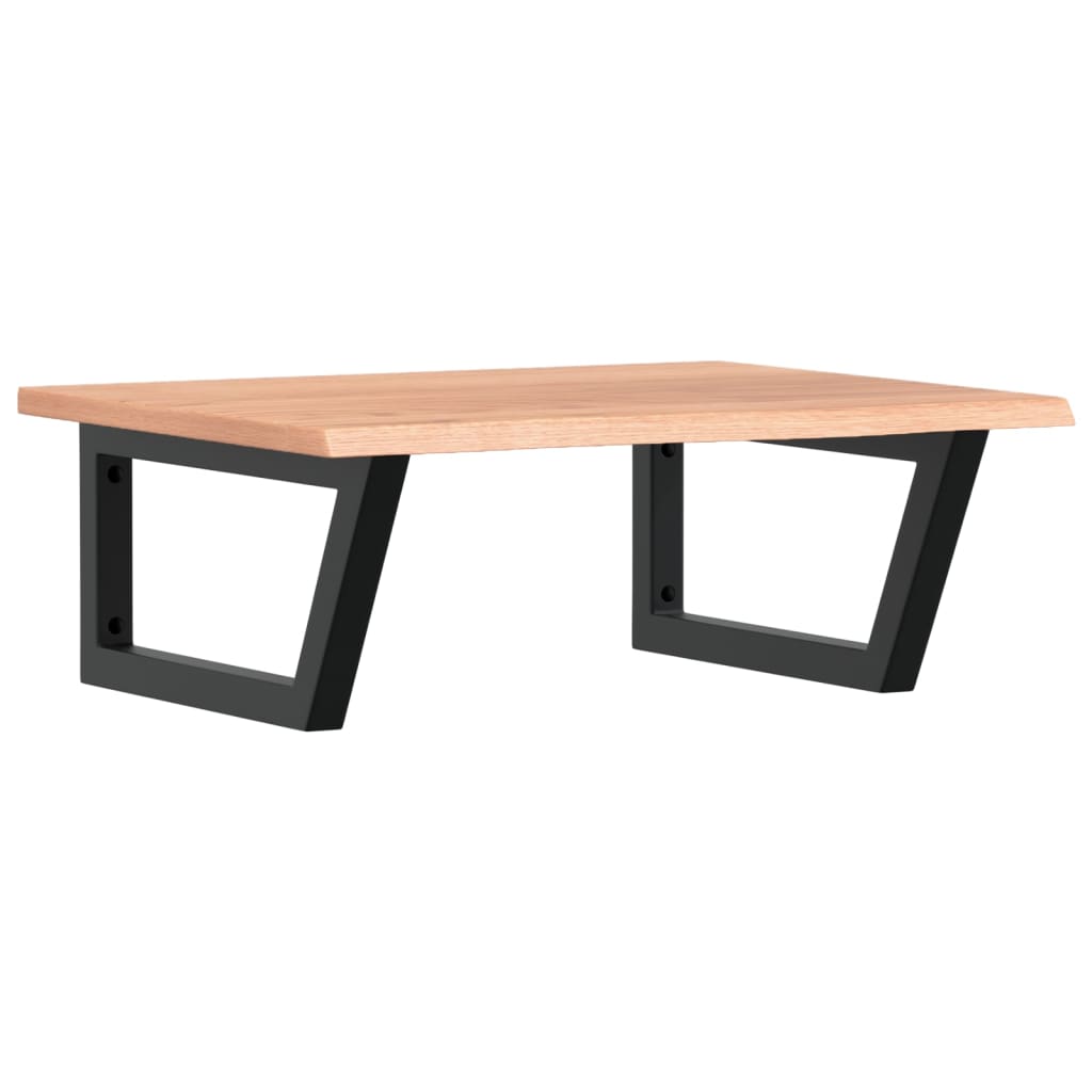 Basin Shelf Wall Mounted Steel and Solid Wood Oak