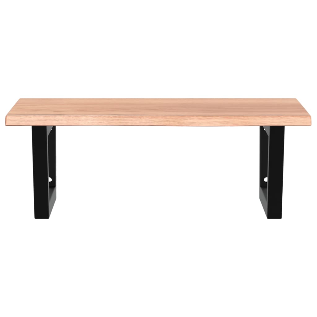 Basin Shelf Wall Mounted Steel and Solid Wood Oak