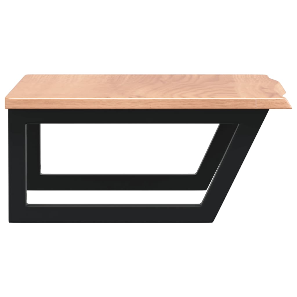 Basin Shelf Wall Mounted Steel and Solid Wood Oak