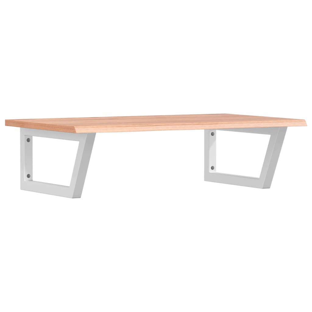 Basin Shelf Wall Mounted Steel and Solid Wood Oak