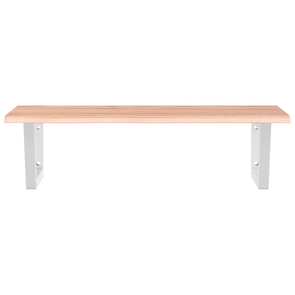 Basin Shelf Wall Mounted Steel and Solid Wood Oak