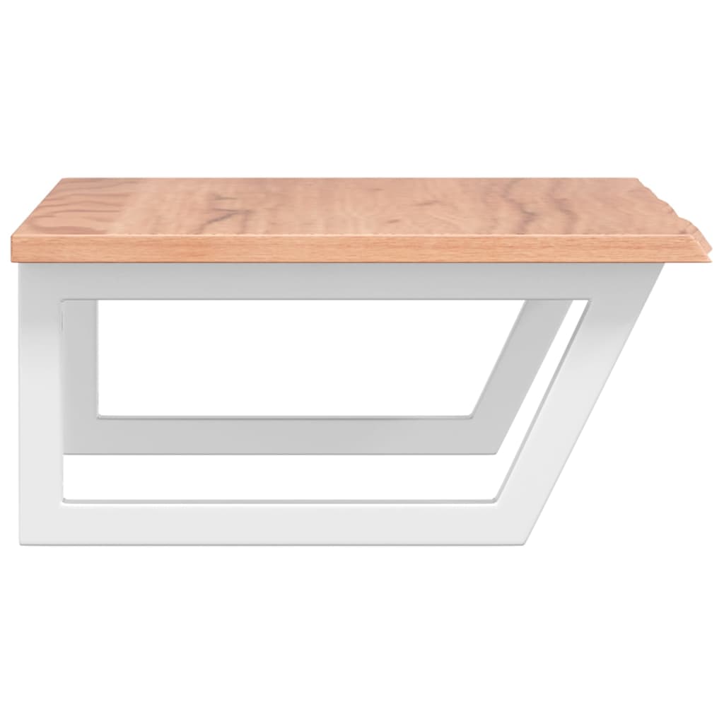 Basin Shelf Wall Mounted Steel and Solid Wood Oak