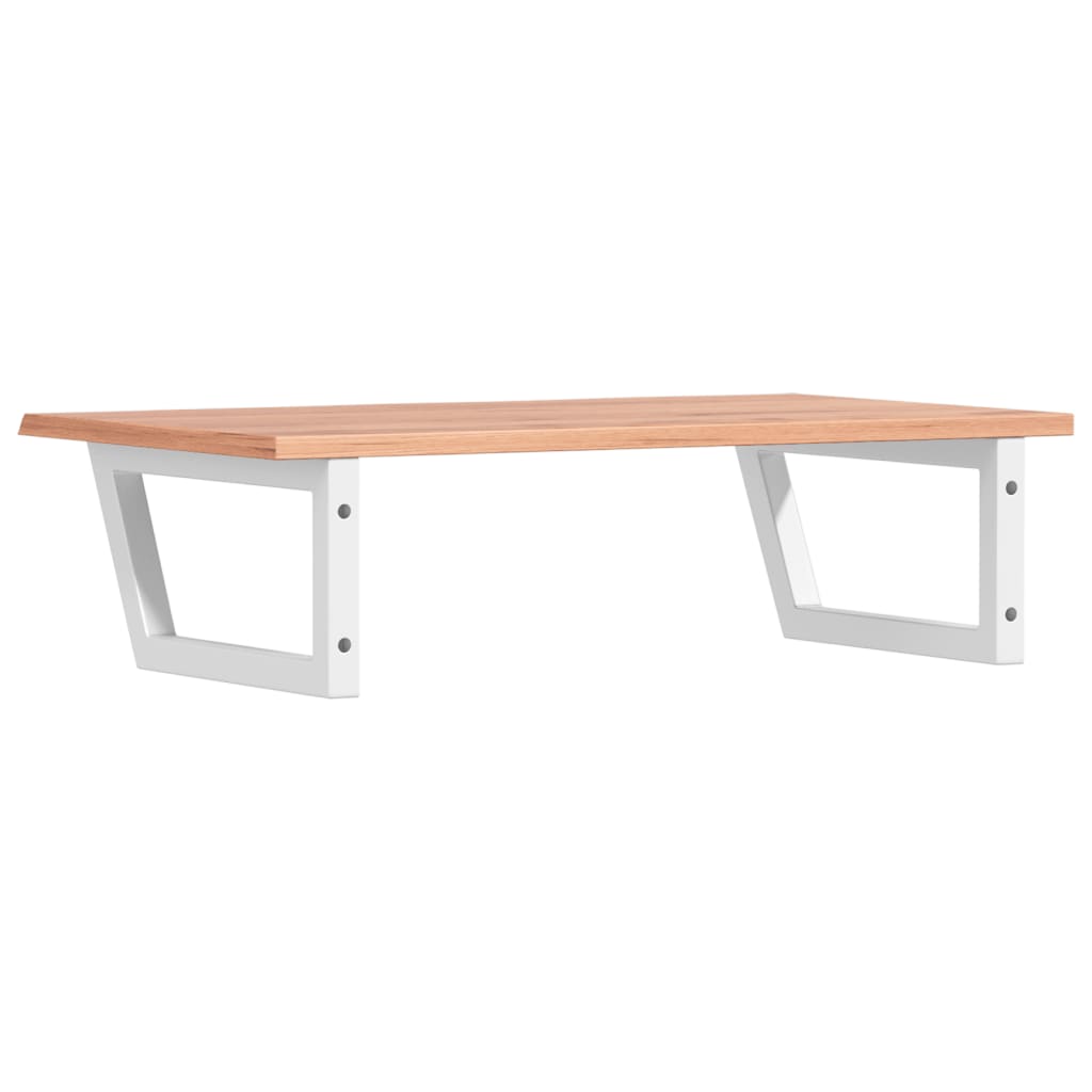 Basin Shelf Wall Mounted Steel and Solid Wood Oak