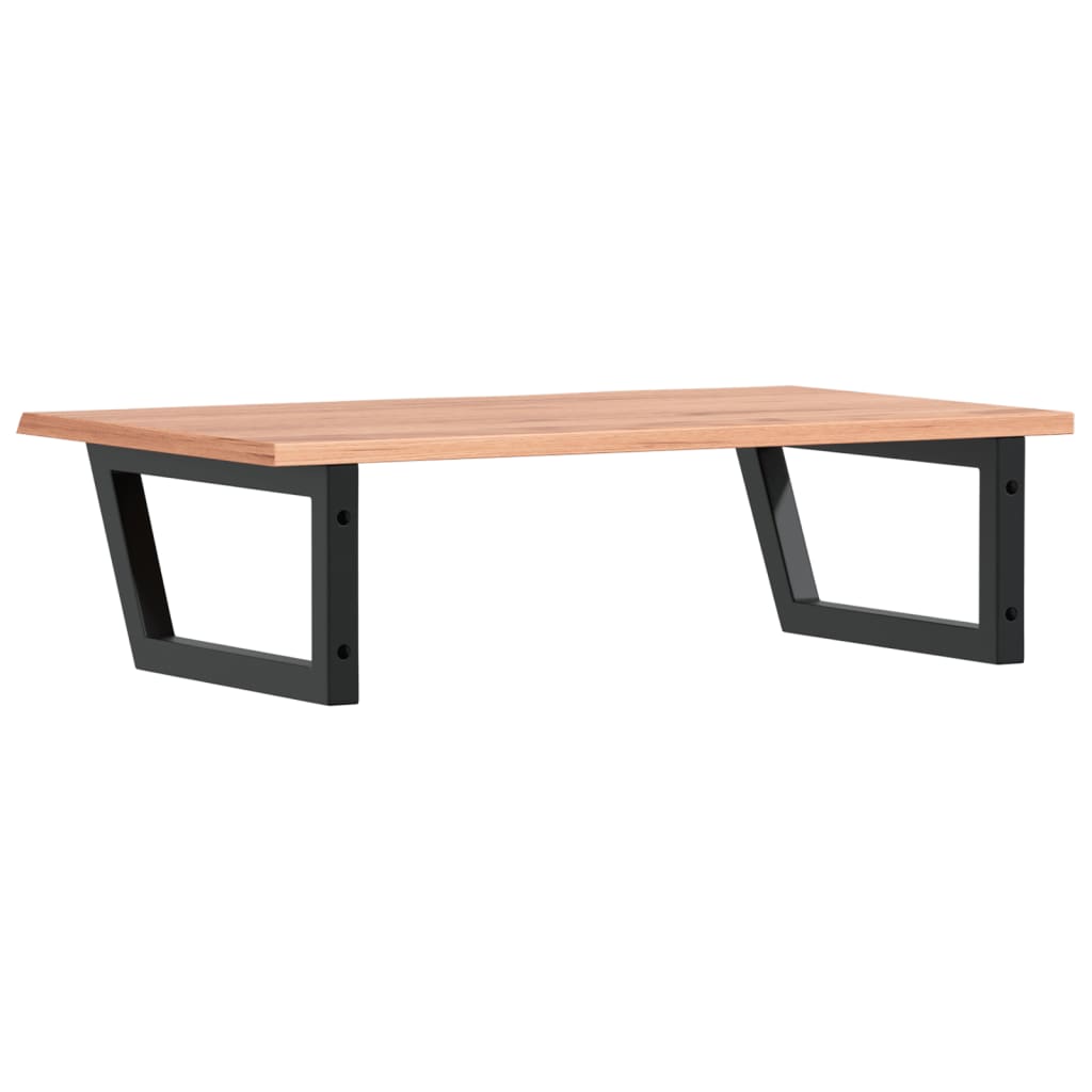 Basin Shelf Wall Mounted Steel and Solid Wood Oak