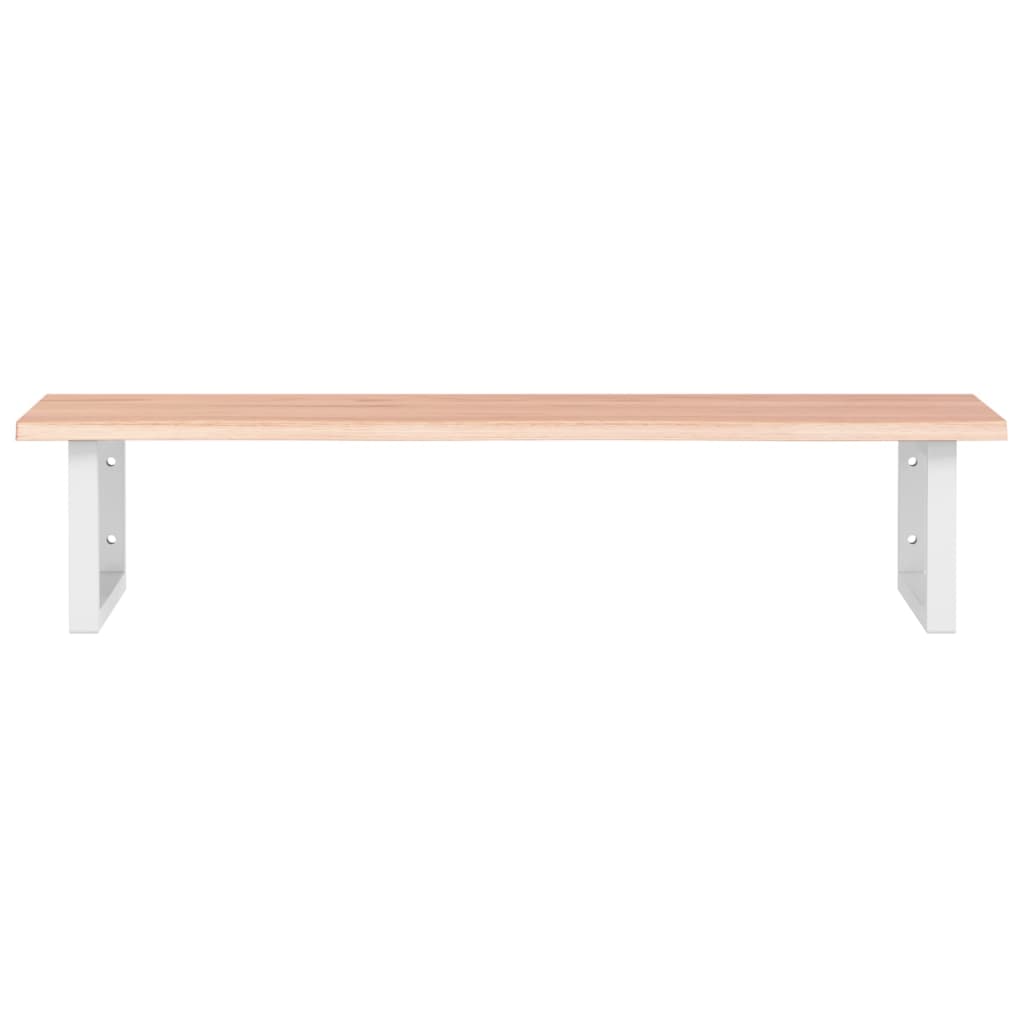 Basin Shelf Wall Mounted Steel and Solid Wood Oak