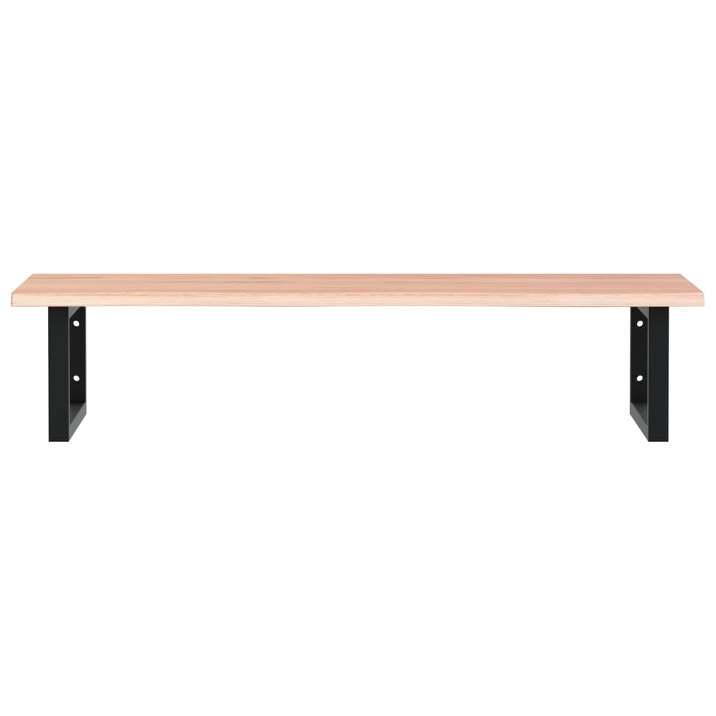 Basin Shelf Wall Mounted Steel and Solid Wood Oak