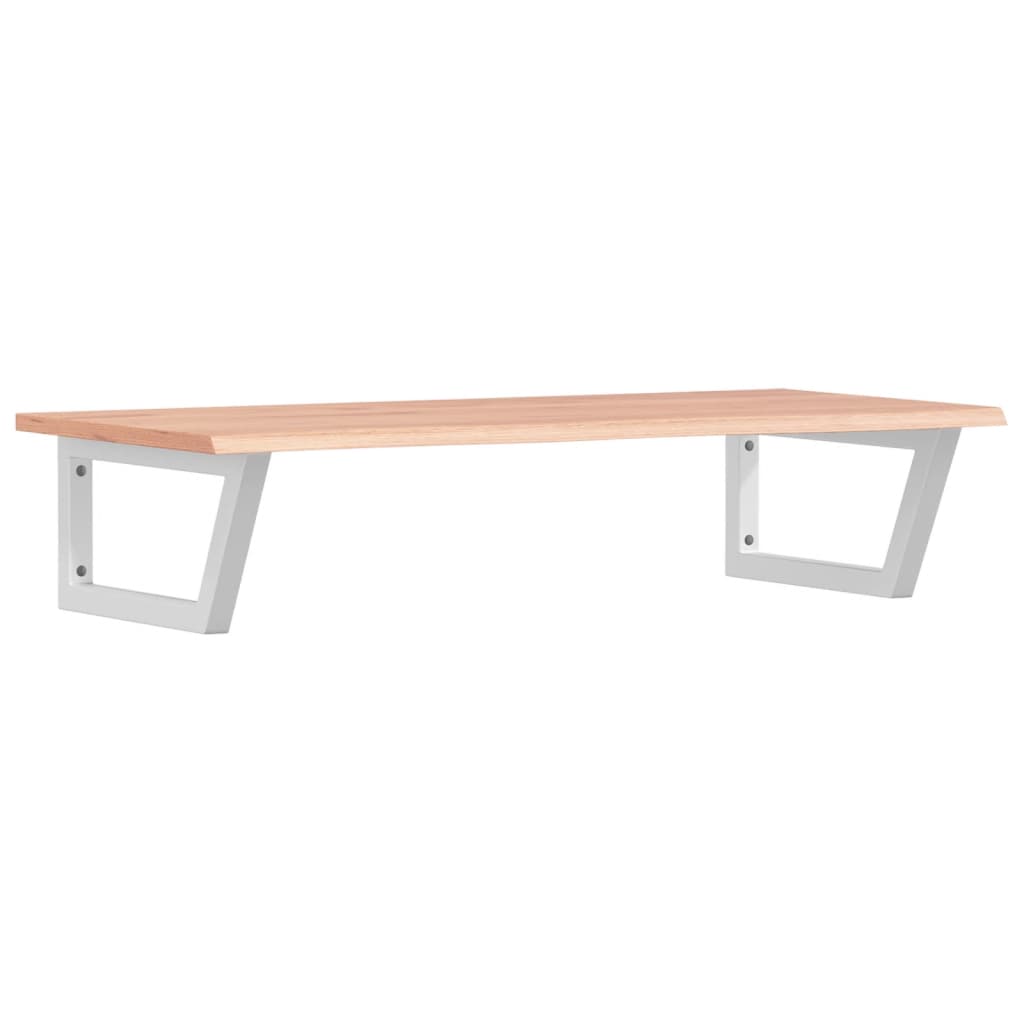 Basin Shelf Wall Mounted Steel and Solid Wood Oak