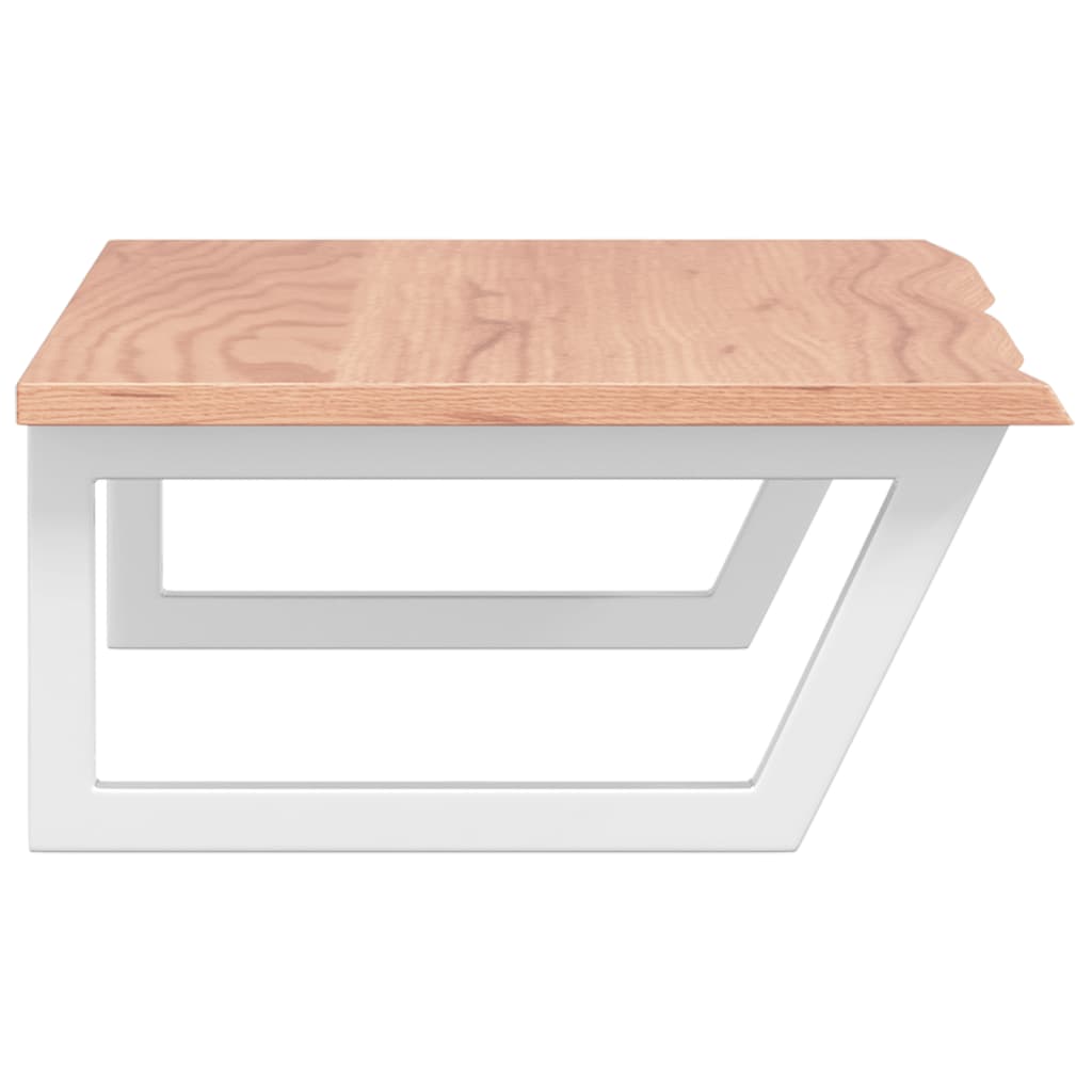 Basin Shelf Wall Mounted Steel and Solid Wood Oak