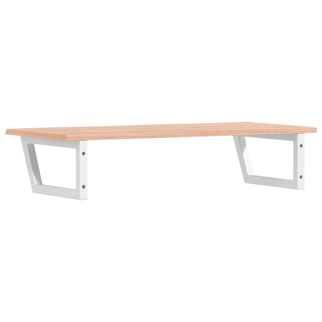 Basin Shelf Wall Mounted Steel and Solid Wood Oak