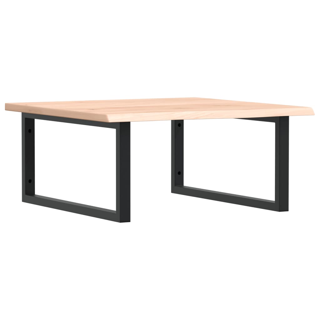 Basin Shelf Wall Mounted Steel and Solid Wood Oak