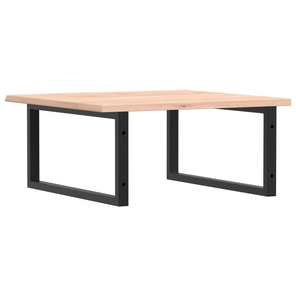 Basin Shelf Wall Mounted Steel and Solid Wood Oak