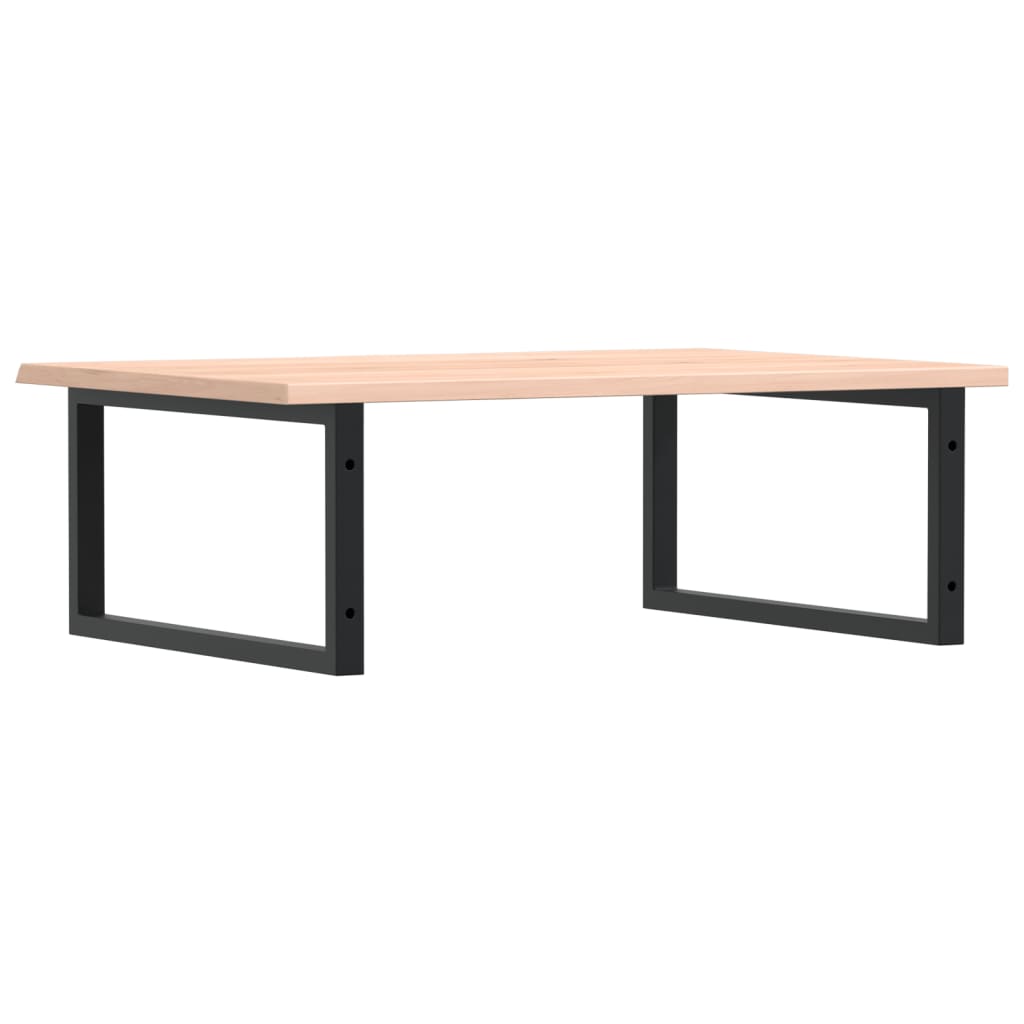 Basin Shelf Wall Mounted Steel and Solid Wood Oak