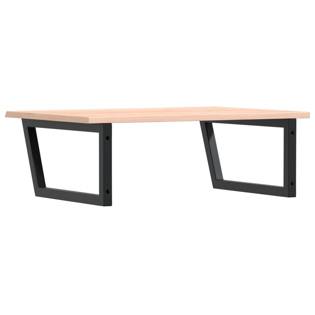 Basin Shelf Wall Mounted Steel and Solid Wood Oak
