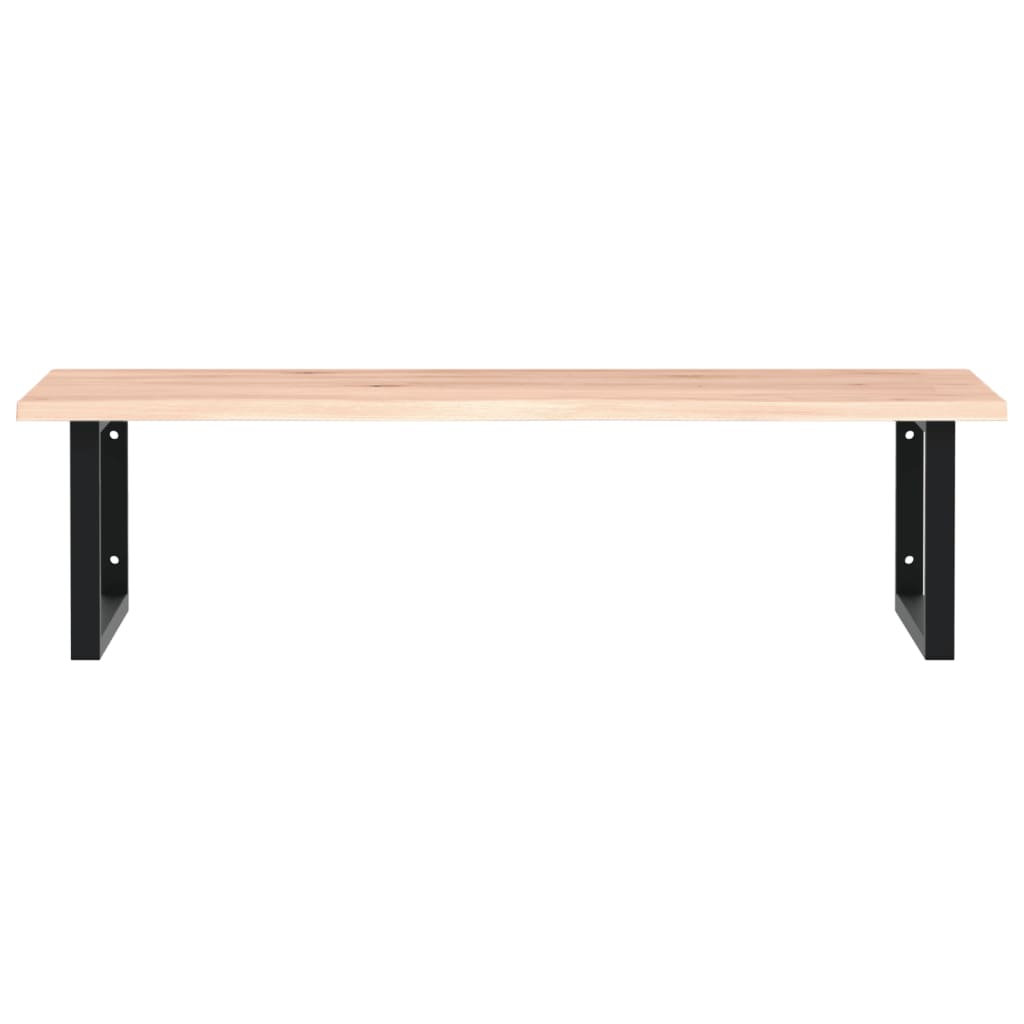 Basin Shelf Wall Mounted Steel and Solid Wood Oak