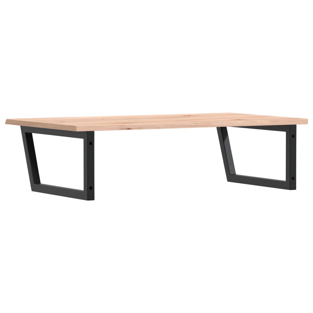 Basin Shelf Wall Mounted Steel and Solid Wood Oak