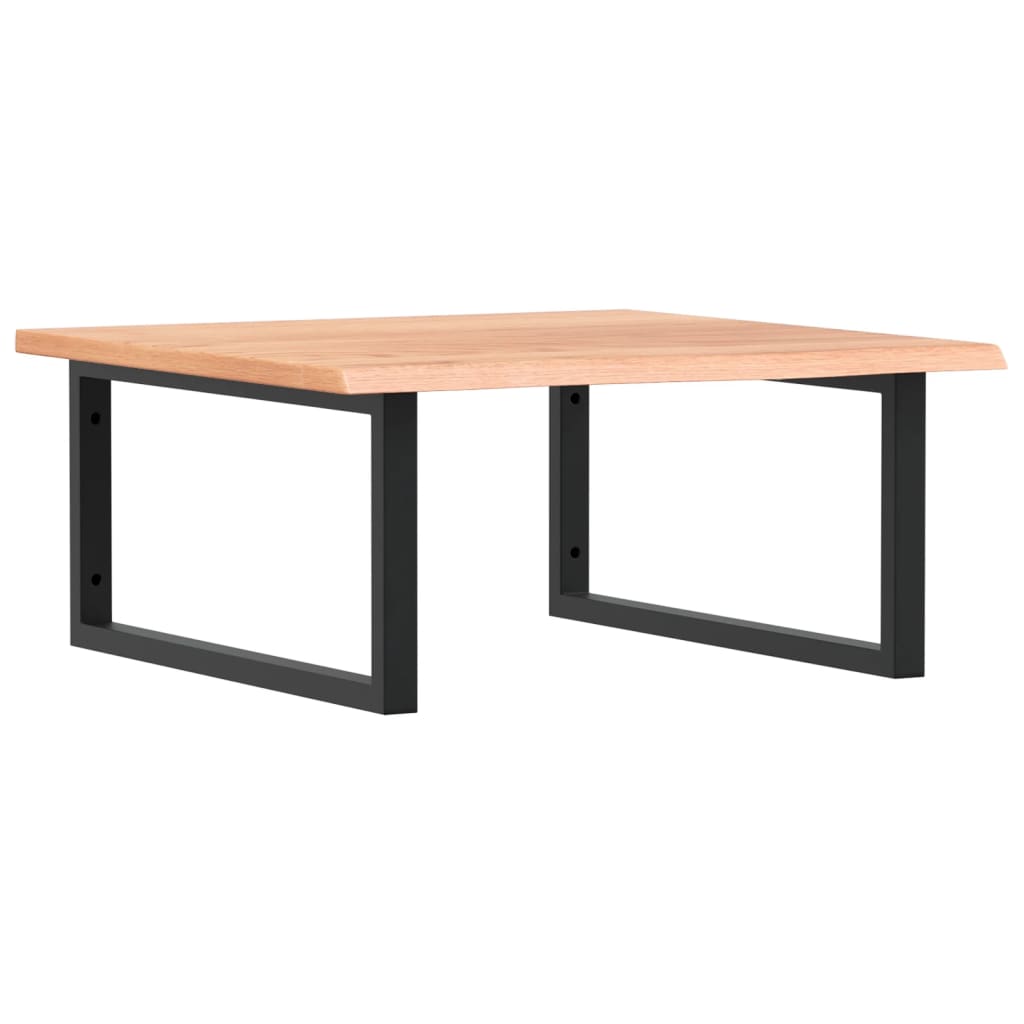 Basin Shelf Wall Mounted Steel and Solid Wood Oak