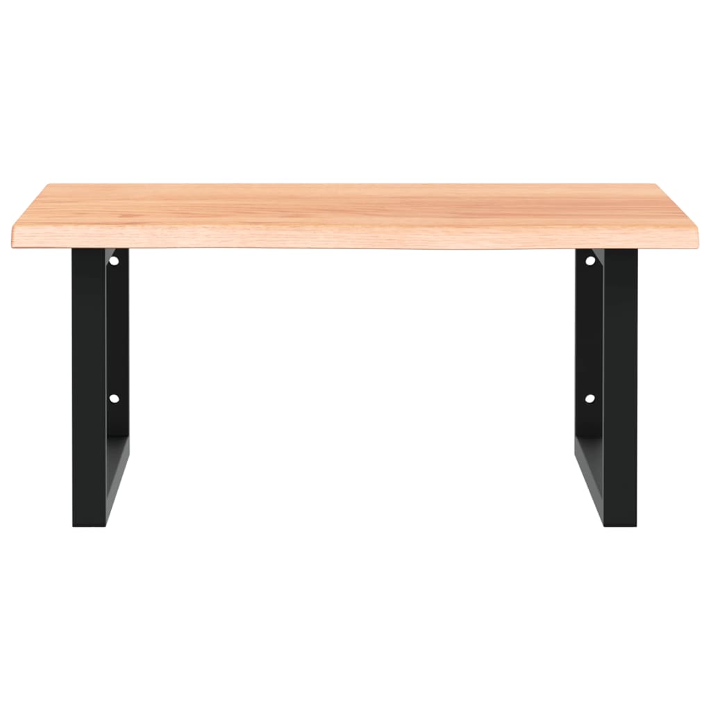 Basin Shelf Wall Mounted Steel and Solid Wood Oak