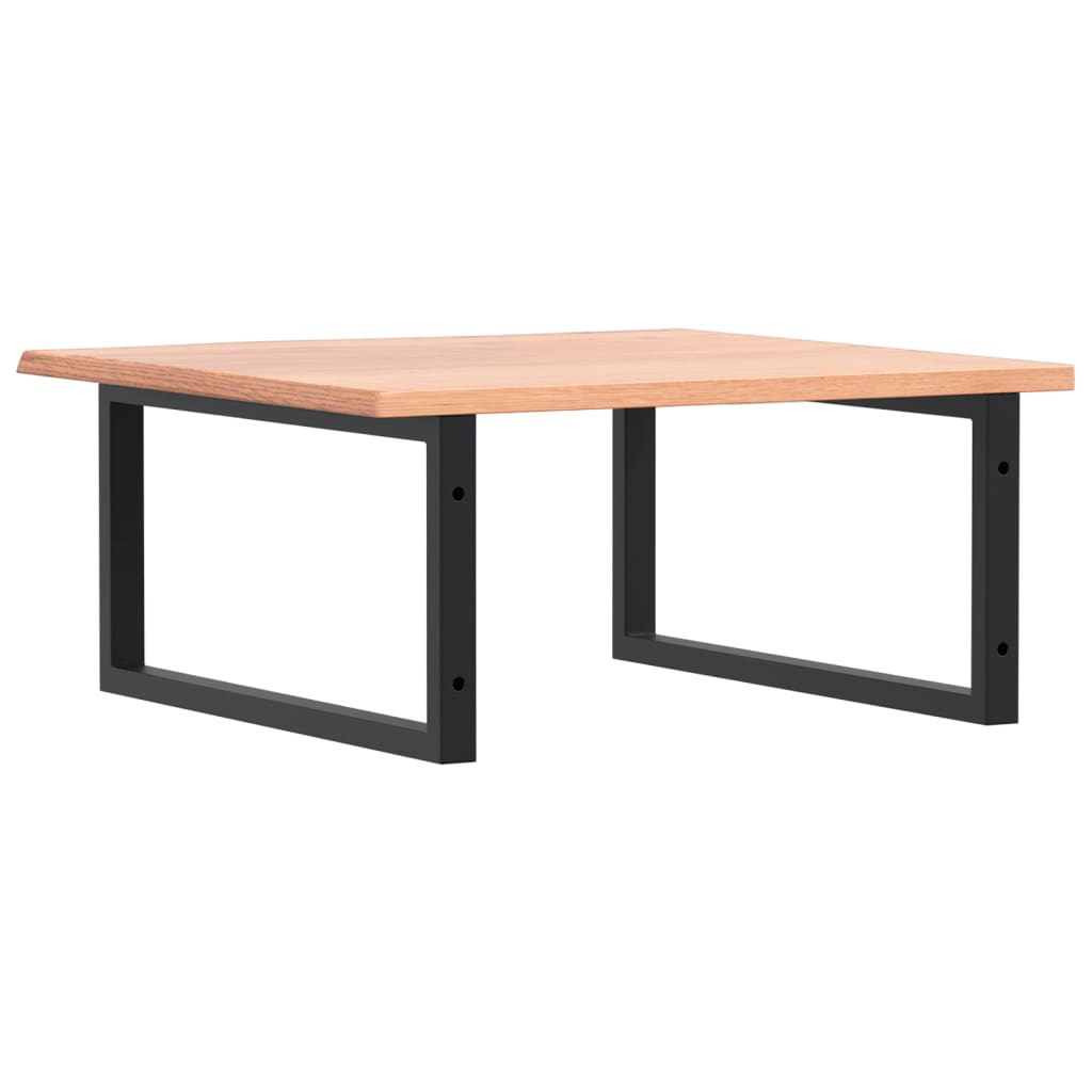 Basin Shelf Wall Mounted Steel and Solid Wood Oak