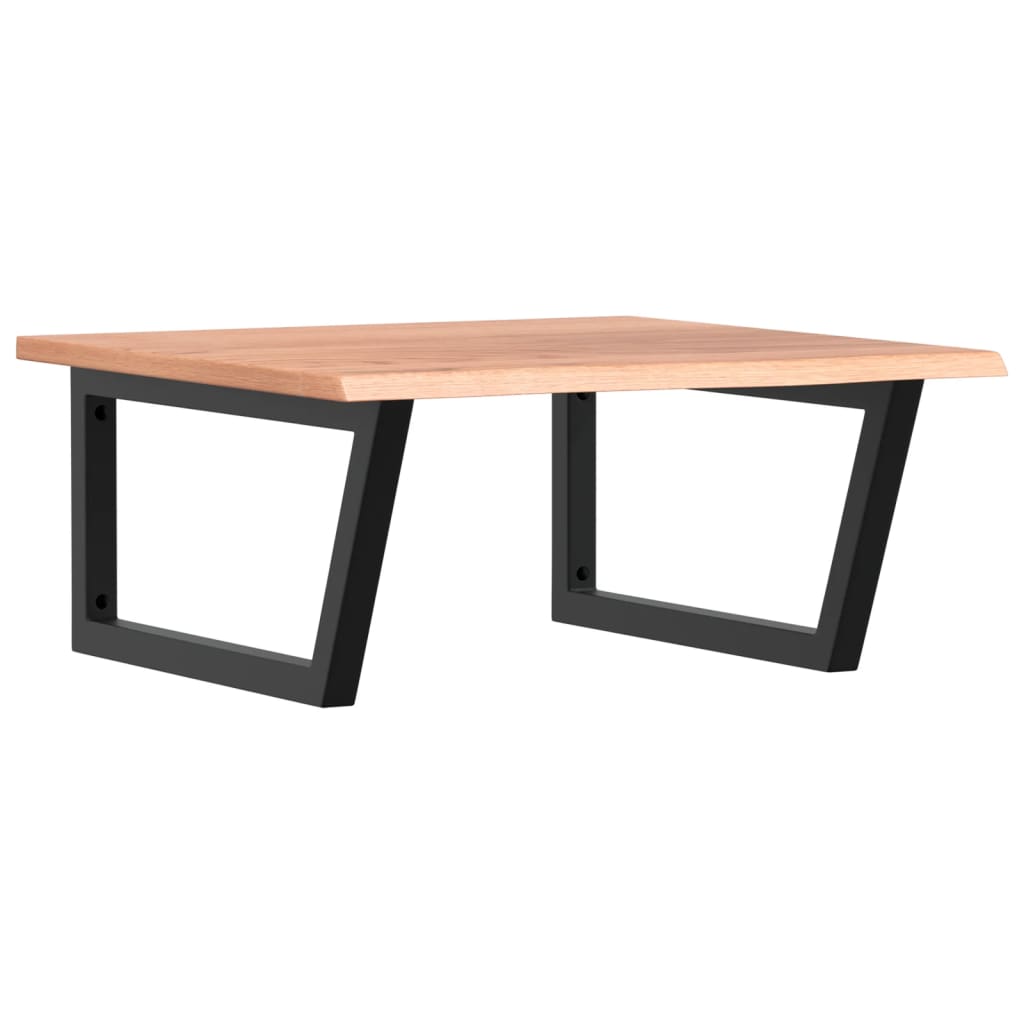 Basin Shelf Wall Mounted Steel and Solid Wood Oak
