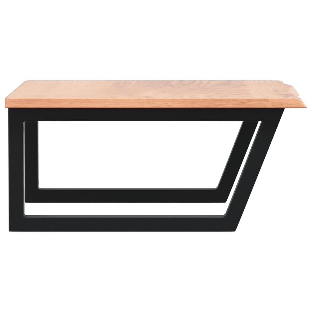 Basin Shelf Wall Mounted Steel and Solid Wood Oak