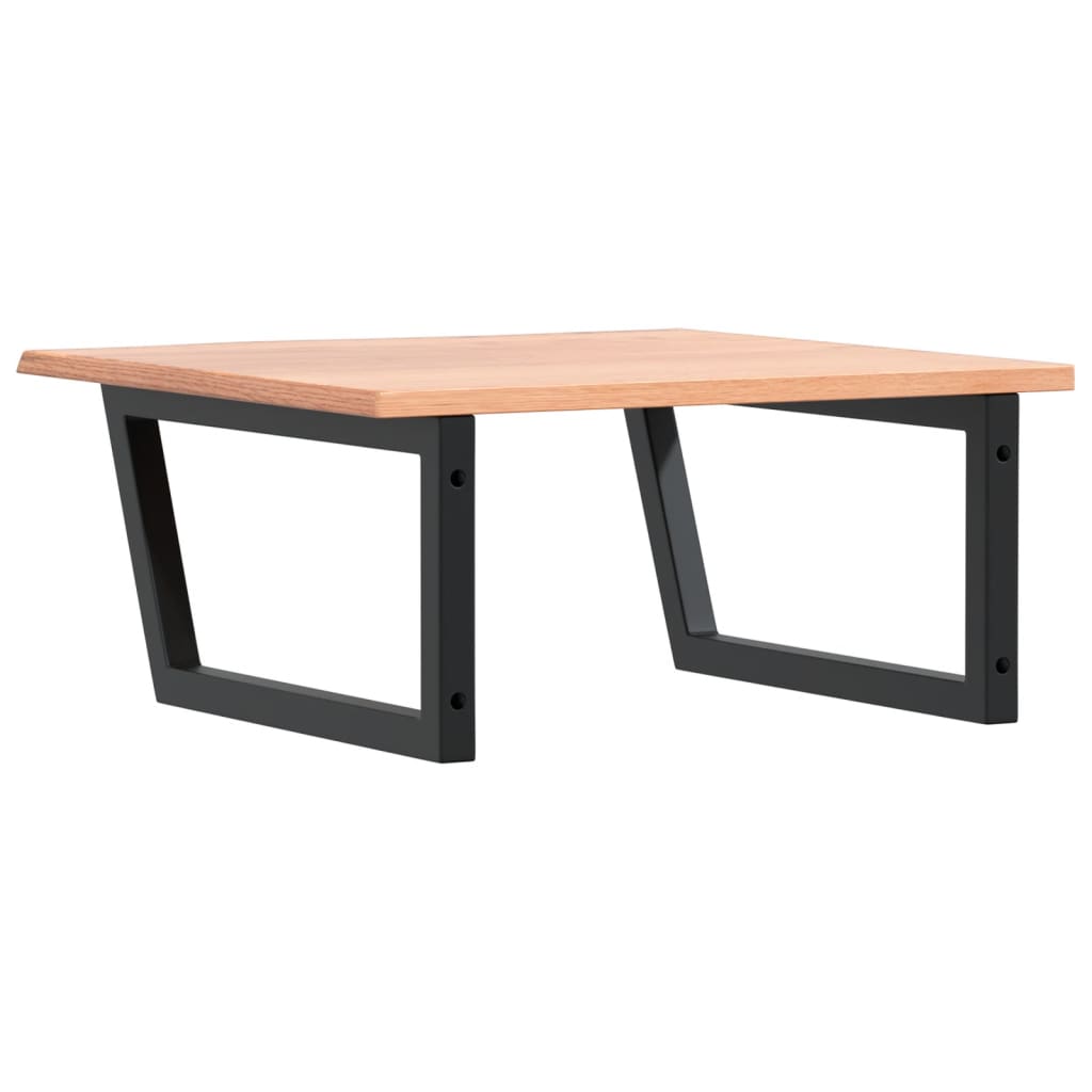 Basin Shelf Wall Mounted Steel and Solid Wood Oak