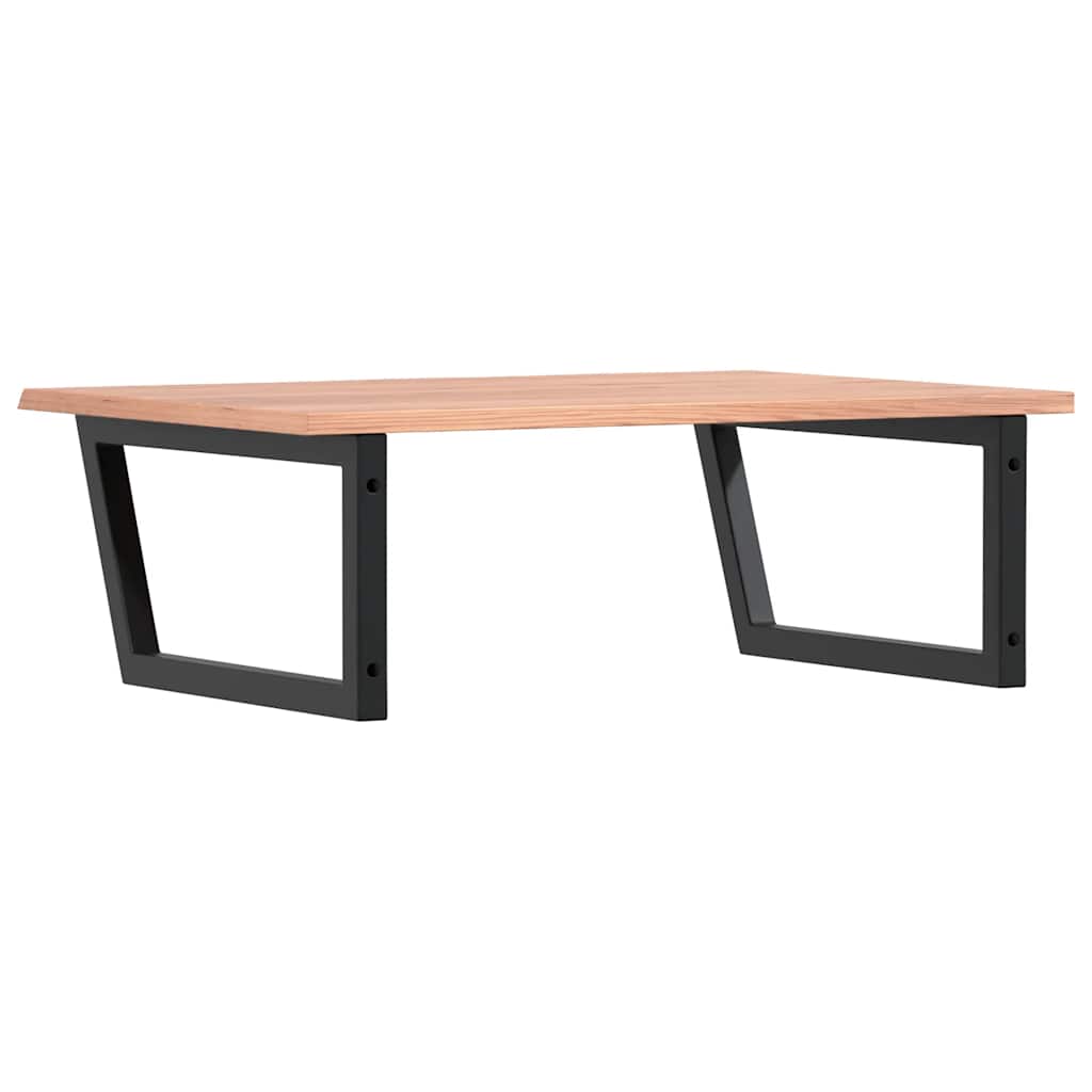 Basin Shelf Wall Mounted Steel and Solid Wood Oak