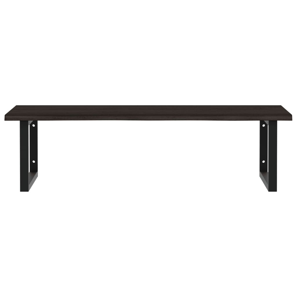 Basin Shelf Wall Mounted Steel and Solid Wood Oak